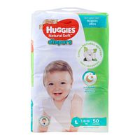 Huggies Ultra Diapers, Large, 8-13 KG, 50-Pack
